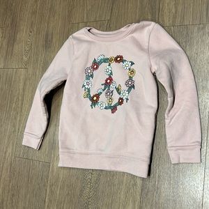 Kids Flower Peace Sign Long Sleve Sweater